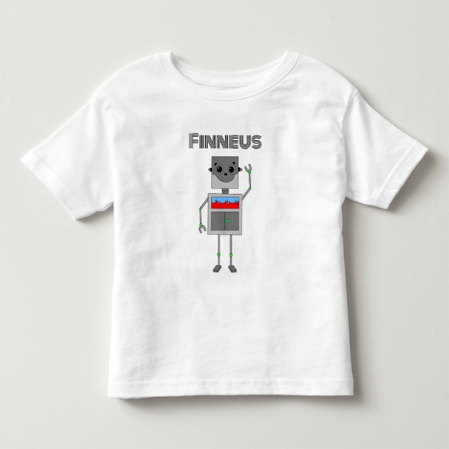Personalised Robot Themed   Toddler T-Shirt (Front)