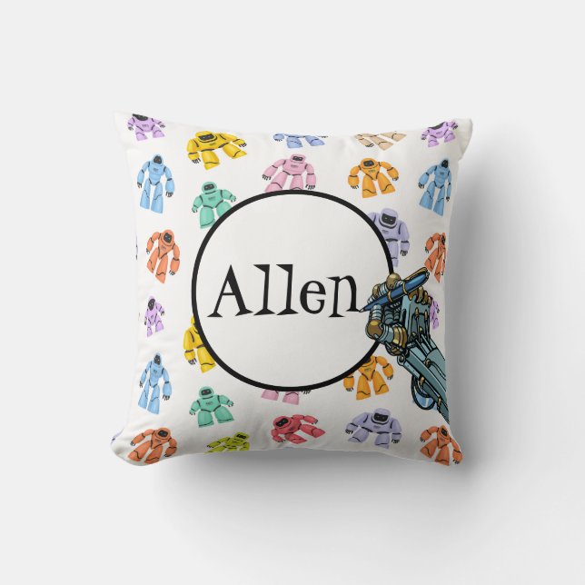Personalised Robots Cushion (Front)