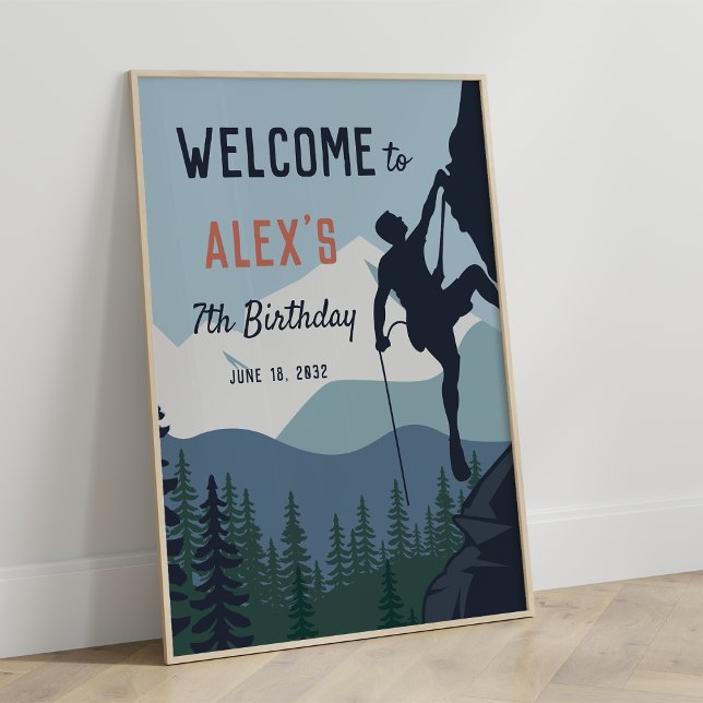 Personalised Rock Climbing Birthday Party Welcome Poster (Creator Uploaded)