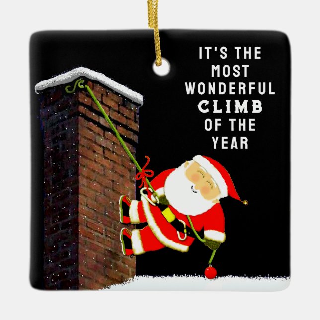 personalised rock climbing collectable ceramic ornament (Front)