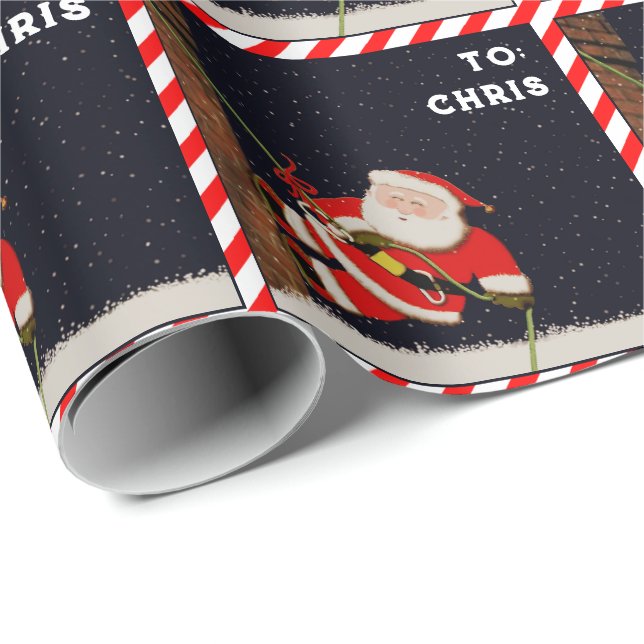 Personalised Rock Climbing Holiday Gift Wrapping Paper (Roll Corner)