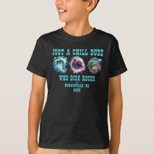 Personalised Rock Collecting Location Date Name T-Shirt
