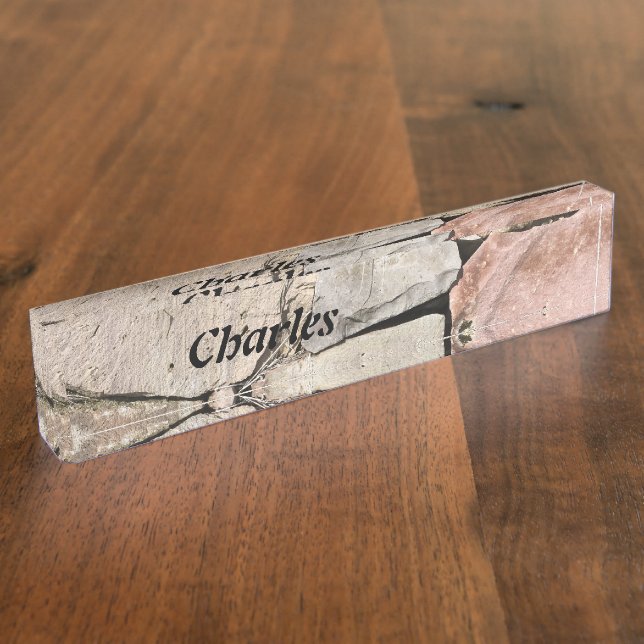 Personalised Rock Wall Nameplate (Side)