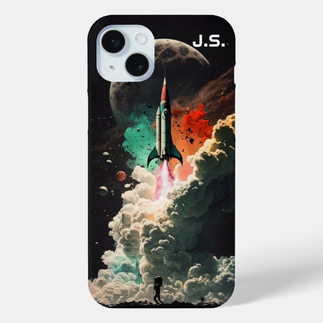 Personalised Rocket to the Moon Case-Mate iPhone Case (Back)