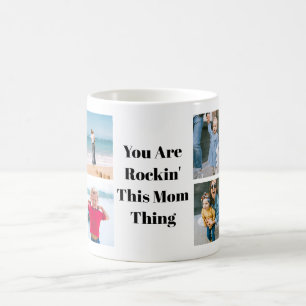 Personalised Rockin' Mum Kid Messages and Photos  Coffee Mug