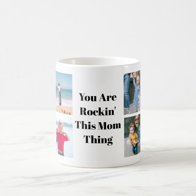 Personalised Rockin' Mum Kid Messages and Photos  Coffee Mug (Center)