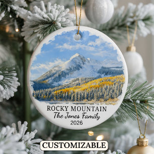 Personalised Rocky Mountain National Park Colorado Ceramic Tree Decoration