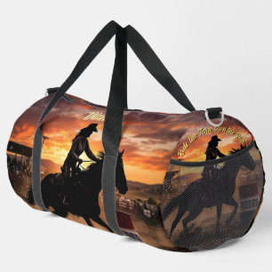 Personalised Rodeo Cowgirl Barrel Racing Duffle Bag