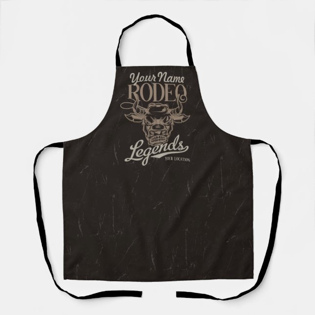 Personalised Rodeo Old West Steer Roping Legends Apron (Front)