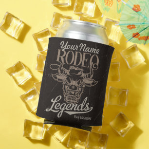 Personalised Rodeo Old West Steer Roping Legends  Can Cooler
