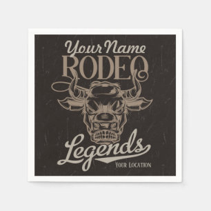 Personalised Rodeo Old West Steer Roping Legends  Napkin