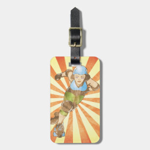 Personalised Roller Derby Girl Luggage Tag