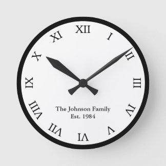 Personalised Roman Numeral Round Clock