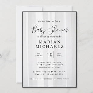 Personalised Romance of B&W Baby Shower Invitation