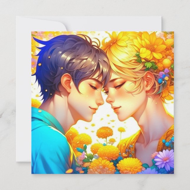 Personalised Romantic Anime Couple Valentine's Day Card (Front)