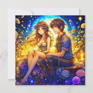 Personalised Romantic Anime Couple Valentine's Day Card