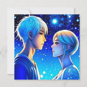 Personalised Romantic Anime Couple Valentine's Day Card