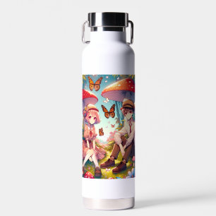 Personalised Romantic Anime Couple  Water Bottle