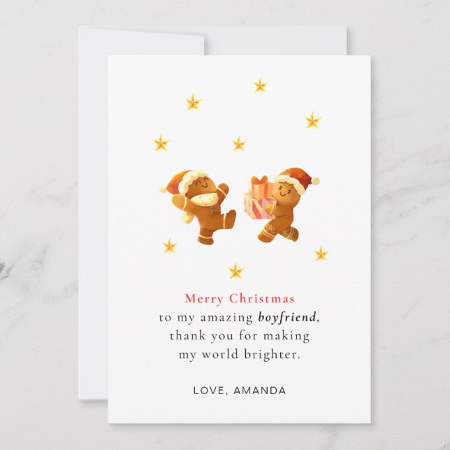 Personalised Romantic Boyfriend Christmas Card (Front)