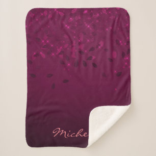 Personalised Romantic Bugundy Sherpa Blanket