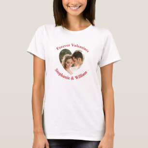 Personalised romantic couple photo heart T-Shirt