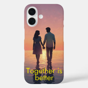 Personalised Romantic Couple Silhouette iPhone 16 Case
