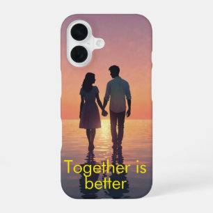 Personalised Romantic Couple Silhouette iPhone 16 Case