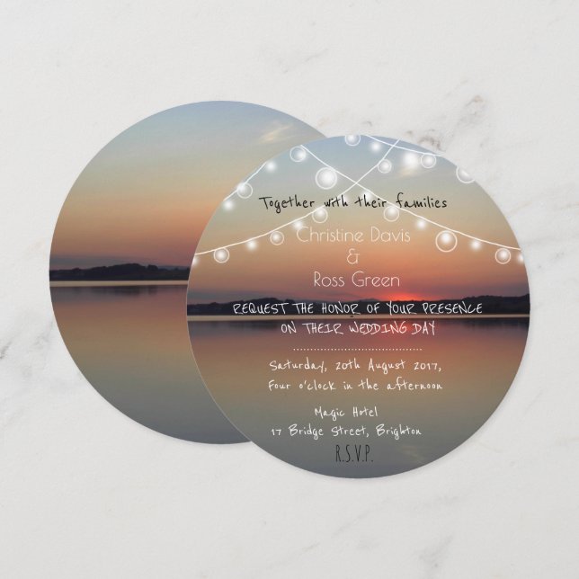 Personalised romantic lake wedding invitation (Front/Back)