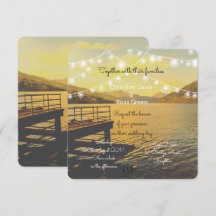 Personalised romantic lake wedding invitation