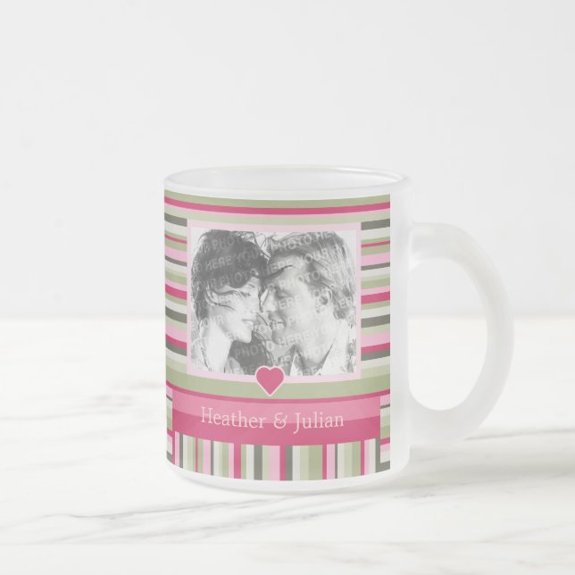 Personalised Romantic Photo Frosted Glass Coffee Mug (Right)