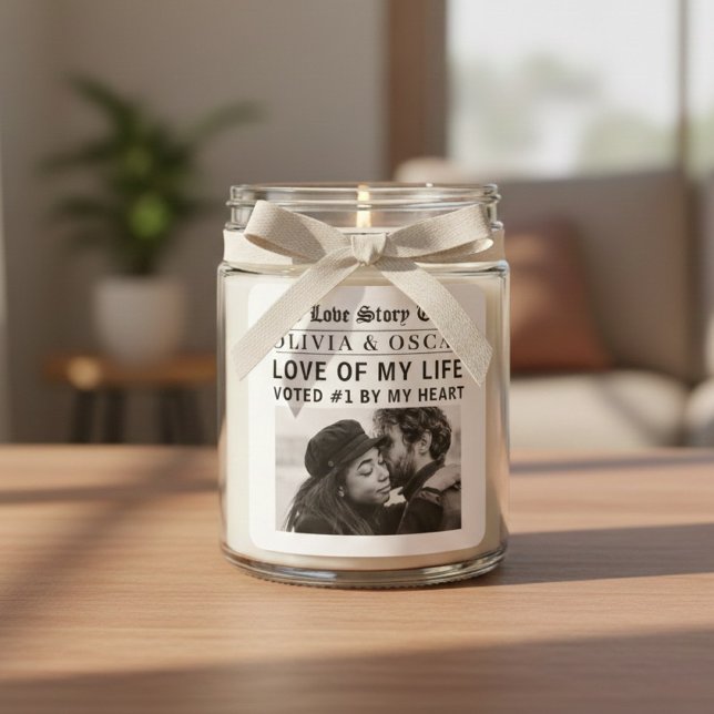 Personalised Romantic Photo | Love Story  Square Sticker (Creator Uploaded)