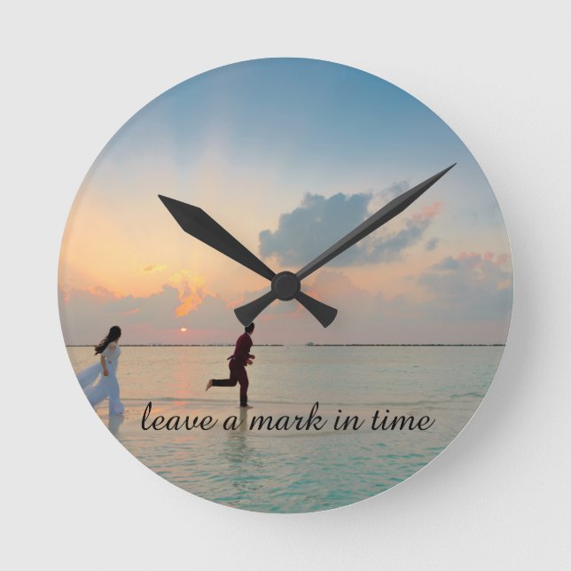 Personalised Romantic Photo Round Clock (Front)