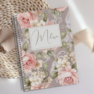 Personalised Romantic Roses Floral Journal