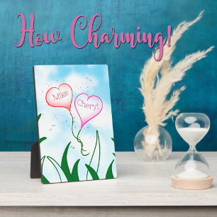 Personalised Romantic Sign Heart Balloons in Sky Plaque