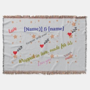 Personalised Romantic Throw Blanket – Wrapped in