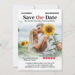 Personalised Romcom Poster Photo Save the Date