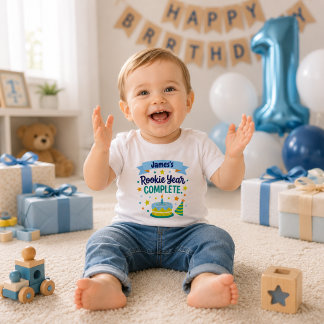 Personalised Rookie Year Complete 1st Birthday Toddler T-Shirt