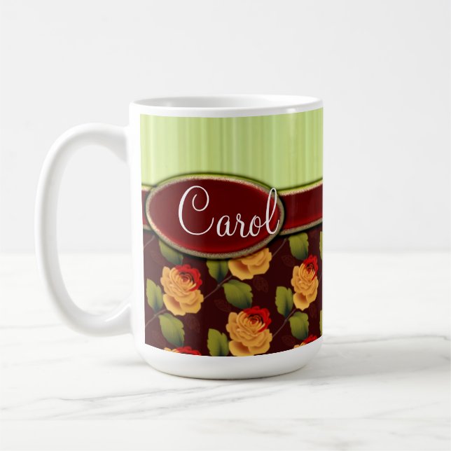 Personalised Rose Coffee Mug (Left)