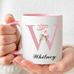 Personalised Rose Floral Mug Birthday Gift for Her