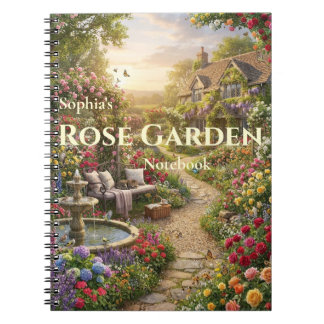 Personalised Rose Garden Spiral Notebook