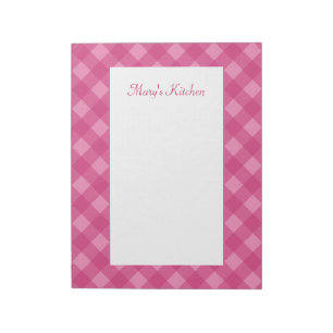 Personalised Rose Gingham Notepad