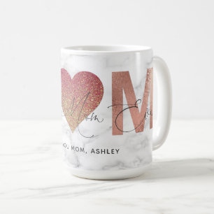Personalised Rose Gold Best Mum Quote Mother's Day Coffee Mug