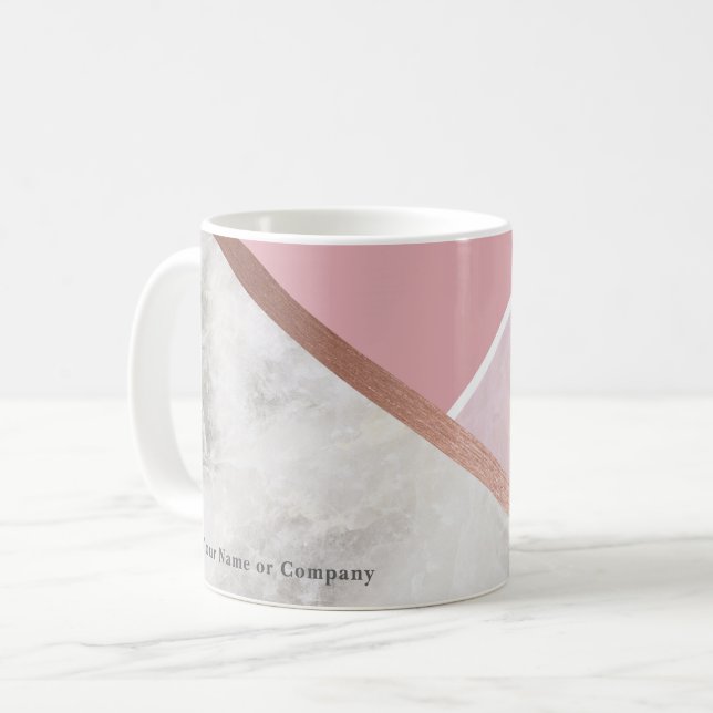 Personalised Rose Gold Copper Marble Mug (Front Left)