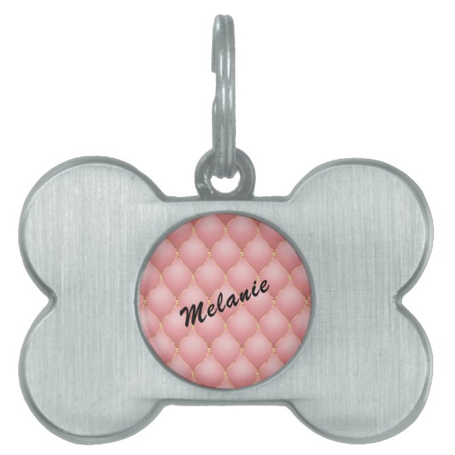 Personalised Rose Gold Custom Name Pet ID Tag (Front)