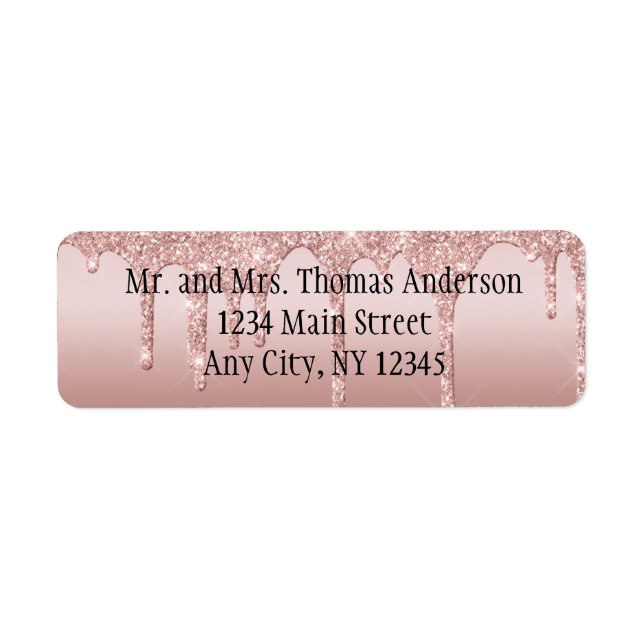 Personalised Rose Gold Dripping Glitter Blush Pink (Front)