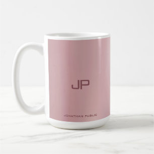 Personalised Rose Gold Elegant Monogram Classic Coffee Mug