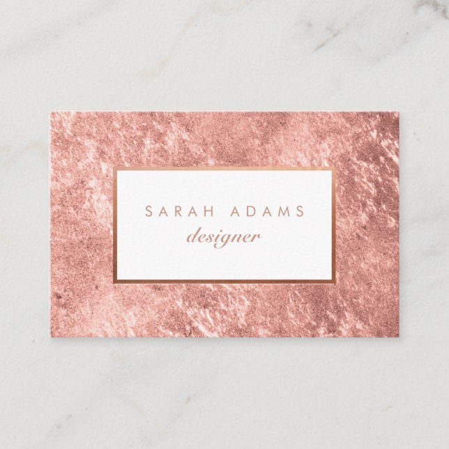 Personalised Rose Gold Foil Business Cards (Front)