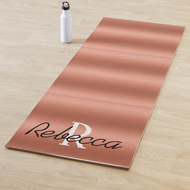 Personalised Rose Gold Foil Monogram Yoga Mat (In Situ)