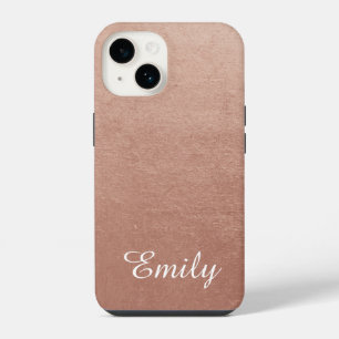 Personalised Rose Gold Foil Photo Effect iPhone 14 Case