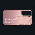 Personalised Rose Gold Glitter Custom Text Name Samsung Galaxy Case<br><div class="desc">Personalised Samsung Galaxy Cases or iPhone Cases with Custom Text Rose Gold Blush Glitter Sparkle Drips Pink Wedding or Party Supplies / Gift - Add Your Unique Text / Name or Remove Text - Make Your Special Phone Cases Gift - Resize and move or remove and add text / elements...</div>